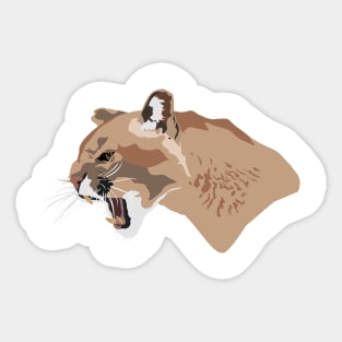 Roaring Cougar Sticker